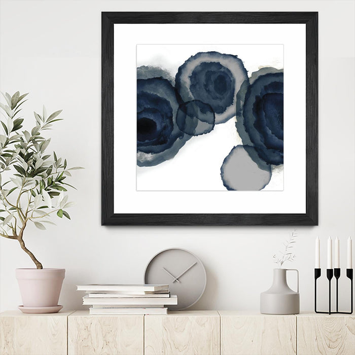 \"Blotted Ink Ii\" Matted and Framed Black 30x30 Wall Art