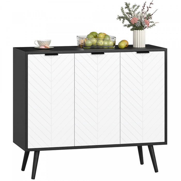 HOMCOM 36" Sideboard, Buffet Cabinet with Adjustable Shelves, Black