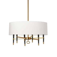 Dainolite Langford 6 Light Chandelier Vintage Bronze White Shade Lamp