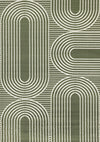Forte Green White Modern Geometric Arches Area Rug - 5'3\" x 7'5\"