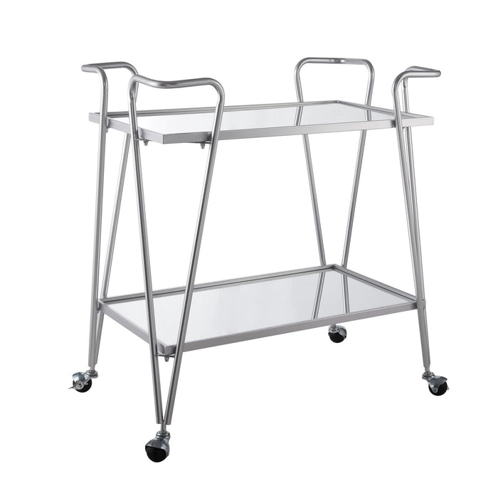 Silver Mid-Century Bar Cart