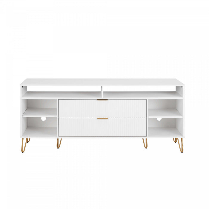 Dumbo Modern 63\" Fluted TV Stand in White 