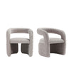 Corvette Mid-Century Modern Velvet Lounge Chair in Dove - Set of 2 