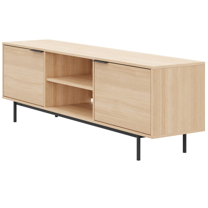 Nordika Hamilton 70\" TV Stand with 2 Storage Cabinets - Natural Blonde Oak 