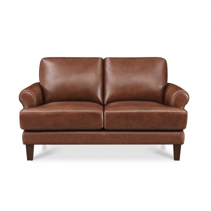Hydeline Sarina Leather Loveseat - Brown 