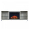 Brighton Modern 2-Piece Electric Fireplace in Black and Beige 