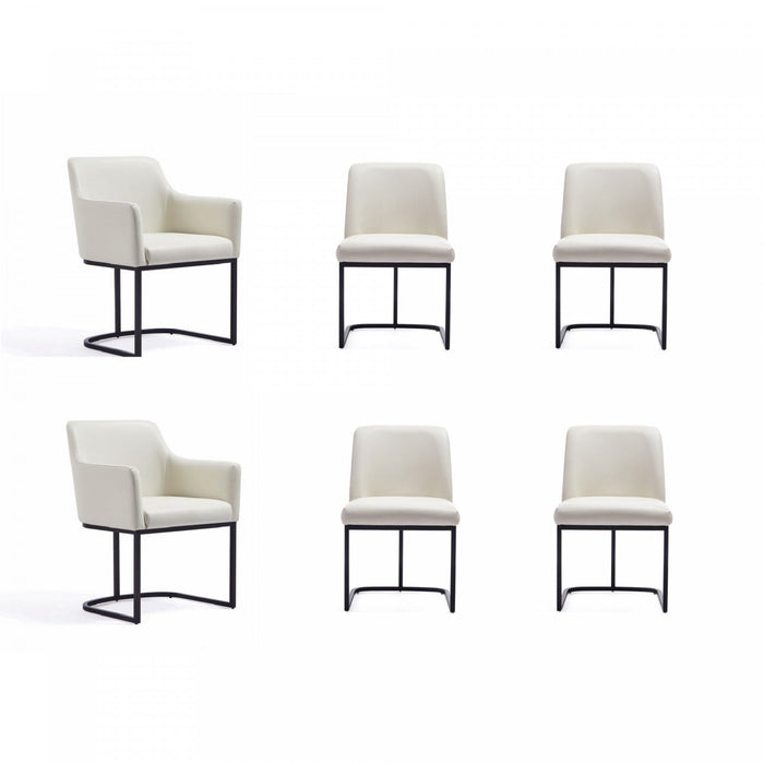 Serena Modern 6-Piece Dining Set in Ivory Dining Chair 