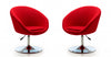 Hopper Modern Upholstered Swivel Lounge Chair in Red - Set of 2 Accent Chair 