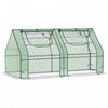 Outsunny 6' X 3' X 3' Mini Greenhouse With 2 Pe/plastic Covers, Dark Green