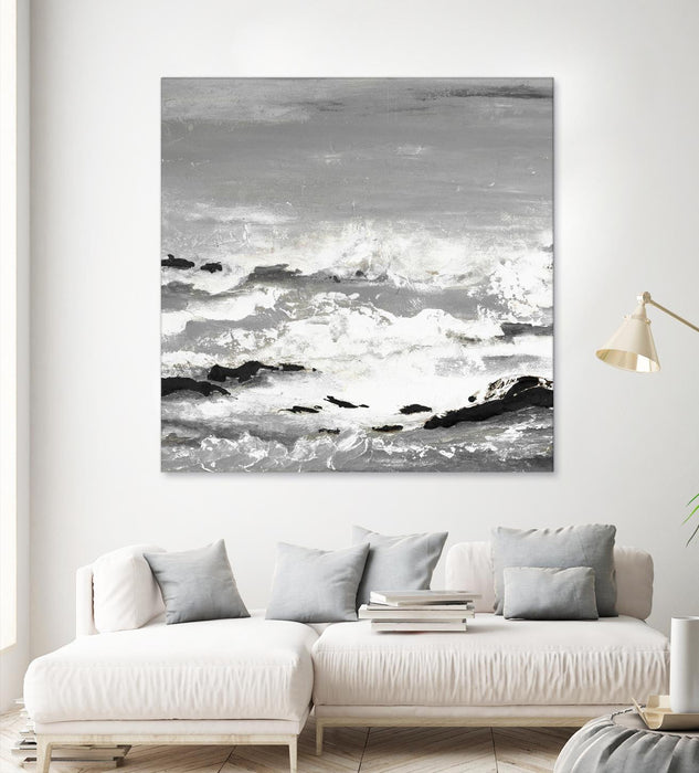 \"Rocks And Waves\" Giant Art 54x54 Wall Art