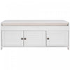 Olivia Pine Wood Storage Bench With 3-door Shoe Cabinet With Hidden Compartment - White 