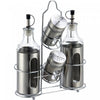 Twin Sauce Jars with Salt and Pepper Shaker on Stand