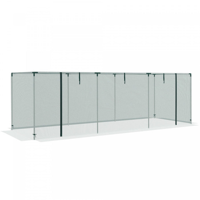 Outsunny 12' X 4' Plant Protection Tent Crop Cage With Door, Green