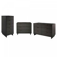 Granville Modern 3-Piece Dresser Set in Charcoal Gray 