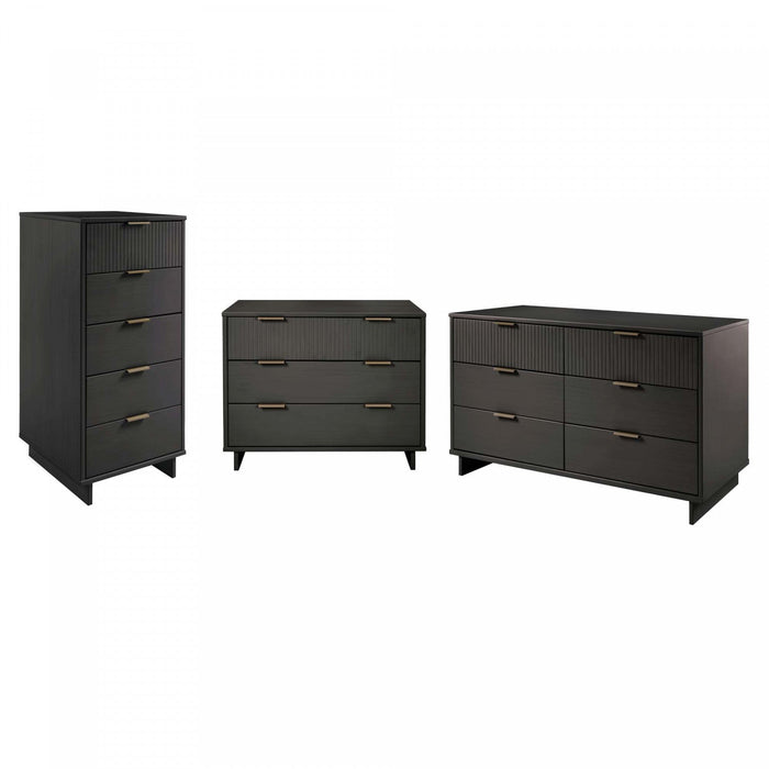 Granville Modern 3-Piece Dresser Set in Charcoal Gray 