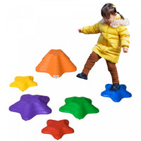 Outsunny 6pcs Larger Size Balance Stepping Stones For Kids With Non-slip Bottom, Stackable Obstacle 
