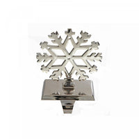 Chrome Metal Stocking Hanger Snowflake Christmas Tree