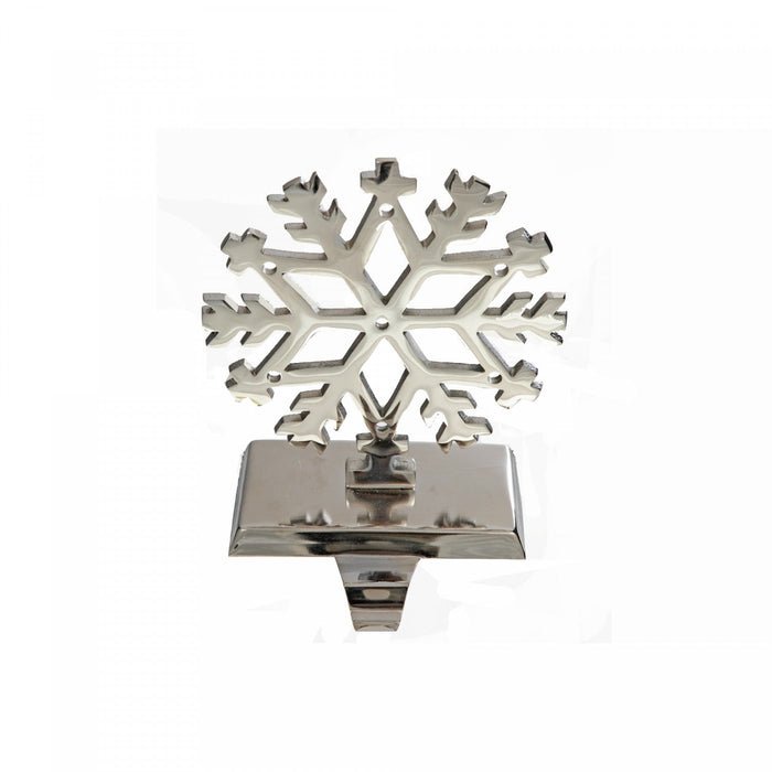 Chrome Metal Stocking Hanger Snowflake Christmas Tree