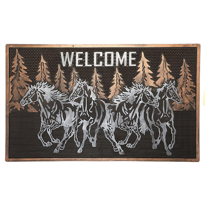 Rubber Running Horses Floormat