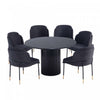 Flor and Hathaway Modern Industry Chic 7-Piece Dining Set in Black 