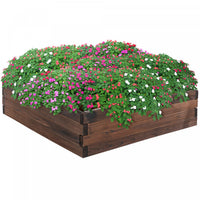 Outsunny Garden Raised Bed Wooden Planter Box Outdoor Grow Containers For Outdoor Patio Plant Flower