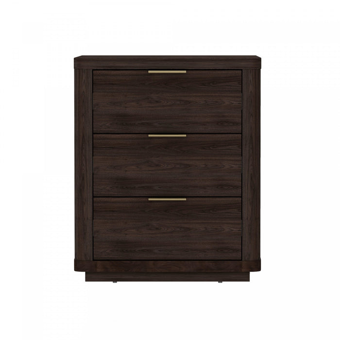 Evelyn Modern 20\" Nightstand in Brown (3-Drawer) 