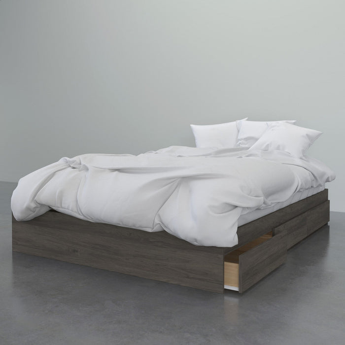 Nordika Queen Platform Bed - Bark Grey 