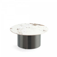 Alondra Modern Glam Sintered Stone Top Coffee Table in Black 
