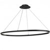 Dainolite Circulo Horizontal Chandelier 63w Matte Black Finish White Acrylic Diffuser Lamp