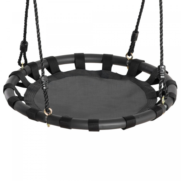 Homcom 23.5 Inch Saucer Tree Swing, Outdoor Indoor Swing For Kids With Adjustable Hanging Ropes, Met