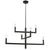 Dainolite Nora 6 Light Chandelier Matte Black Finish Lamp