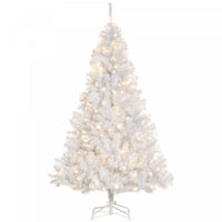 Homcom 6ft Prelit Artificial Christmas Tree With 250 Warm White Led Lights And 1000 Tips