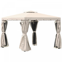Outsunny 10' X 10' Outdoor Patio Gazebo Double Soft-top Garden Shelter Tent With Beautiful Polyester