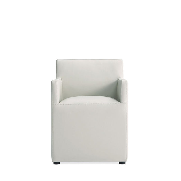 Manhattan Comfort Anna Modern Square Faux Leather Armless Dining Chair - Light Stone Grey