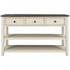 Wendy Solid Wood Console Table With 3 Drawers And 2 Open Shelves,beige Accent Cabinet 