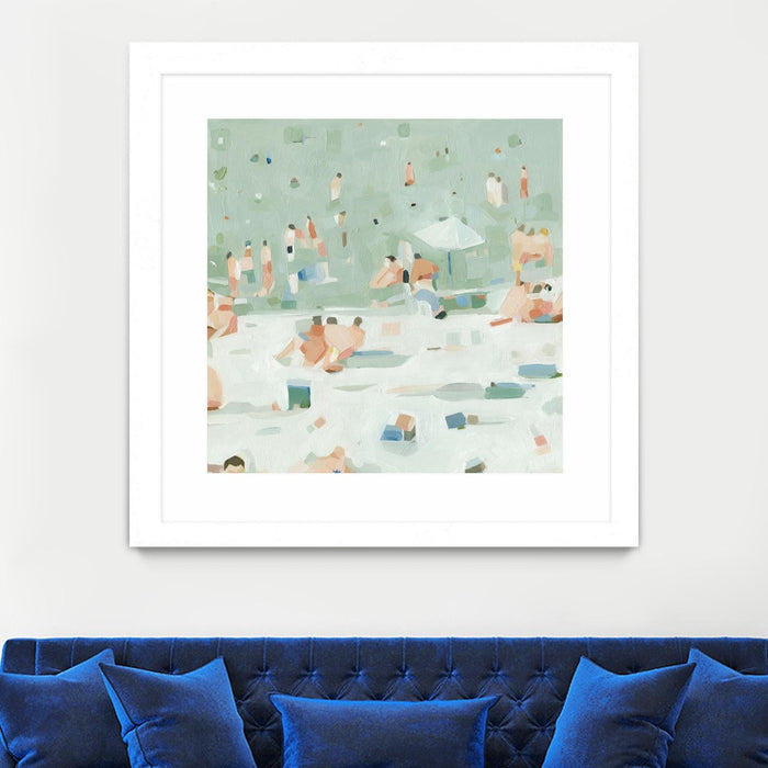 \"Summer Confetti I\" Matted and Framed White 30x30 Wall Art