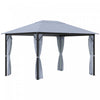 Outsunny 13' X 10' Gazebo Canopy Party Tent Shelter With Steel Frame, Curtains, Netting Sidewalls, L