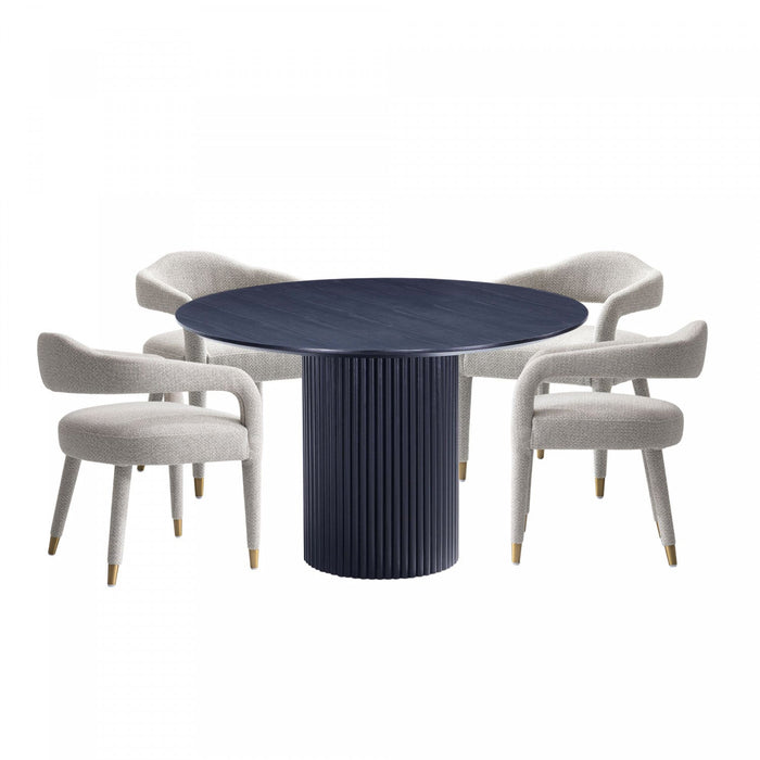 Aspen and Hathaway Modern Industry Chic 5-Piece Dining Set in Gold Dust and Black 