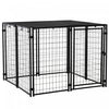 Pawhut Outdoor Dog Kennel, Welded Wire Steel Fence, Lockable Pet Playpen Crate, With Top Cover, Door