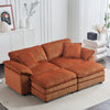 Liam 84.6\" Comfortable Cloud Modular Sofa with Corduroy Upholstered,Orange  