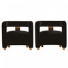 Amirah Modern Velvet Lounge Chair in Black - Set of 2 