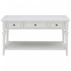 Sabina Solid Wood Console Table With 3 Drawers And Shelf - Antique White 