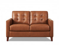 Hydeline Aiden Leather Loveseat - Brown 