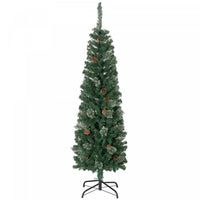 Homcom Artificial Pencil Christmas Tree With Pine Needles And Pine Cones