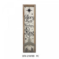 Framed Wood and Metal Sign Glory to The Newborn King Wall Decor
