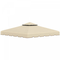 Outsunny 9.8'x9.8' Double Roof Gazebo Replacement Canopy Top Cover, Beige