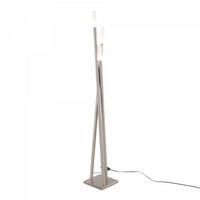 LumiSource Icicle Contemporary Brushed Nickel Floor Lamp