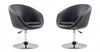 Hopper Modern Upholstered Swivel Lounge Chair in Black - Set of 2 Accent Chair 