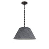 Dainolite Brynn 1 Light Pendant Small Black Finish Grey Felt Shade Lamp