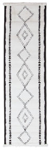 Zelda Contemporary 2'3\" x 7'6\" Runner Rug in Ivory Indoor Area Rug 